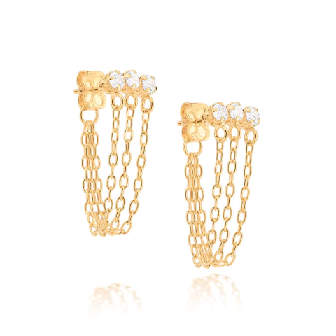 Brinco com zircônias Branco-526934-Rommanel