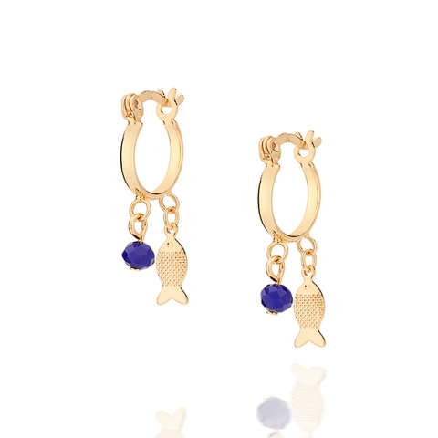 Brinco argola com peixe pendur -526988-Rommanel