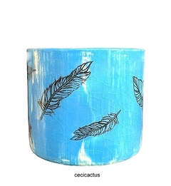 Maceta de ceramica estampada (elegir colores) ULTIMAS UNIDADES - cecicactus - cactus y suculentas de colección
