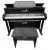 Piano Armario Digital Harmonia HS 88 Roma Preto Fosco com banco, modelo de armário.