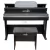 Piano digital Armario Harmonia HS-88 Roma na cor preta, acompanhado de um banco estofado. Modelo Armario