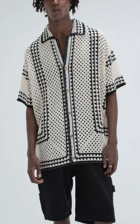 Camisa Tejida Halo [ Beige ] - comprar online