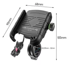 SUPORTE DE CELULAR COM CARREGADOR USB PARA MOTOS - loja online