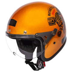 CAPACETE KRAFT OLD SCHOOL CUSTOM DOURADO