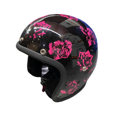 CAPACETE KRAFT OLD SCHOOL CUSTOM FLOR ROSA