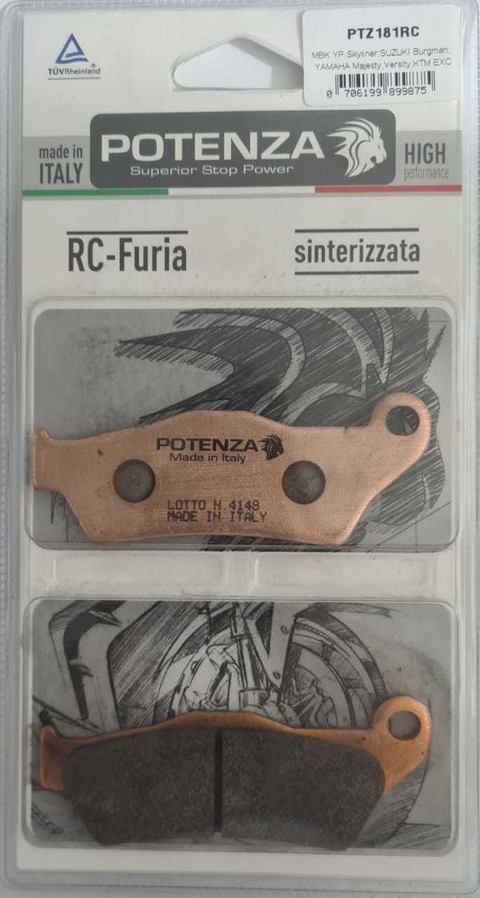 PASTILHA DE FREIO POTENZA BRAKES (TRASEIRA DUCATI MULTISTRADA 1200 )