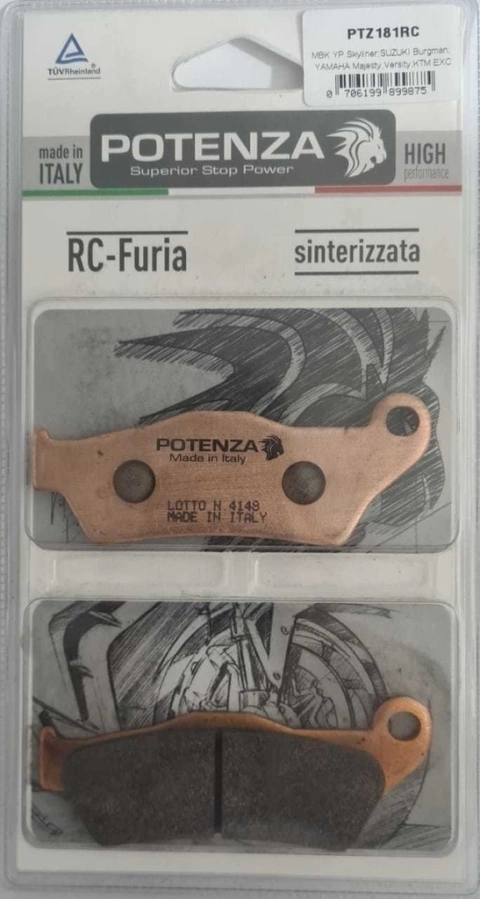 PASTILHA DE FREIO POTENZA BRAKES PTZ181 (TRASEIRA MODELOS )