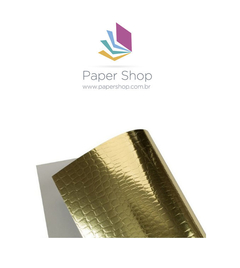 Papel Laminado Croco Ouro 255g A4 5 folhas