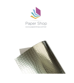 Papel Laminado Croco Prata 255g A4 5 folhas - comprar online