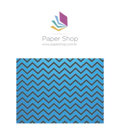 Papel Decor Blue Chevron Preto 180g A4 5 folhas