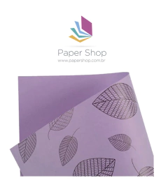 Papel Decor Lilas Folhas Pretas 180g A4 5 folhas