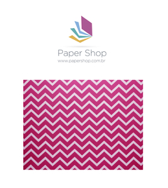 Papel Decor Pink Chevron Branco 180g A4 5 folhas