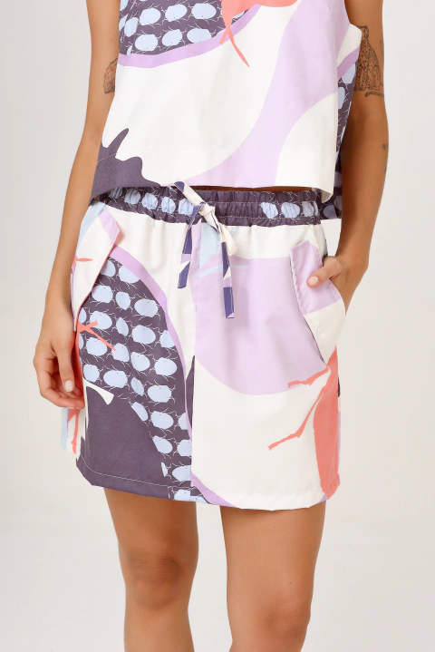 Falda Palmas Ipanema Cian