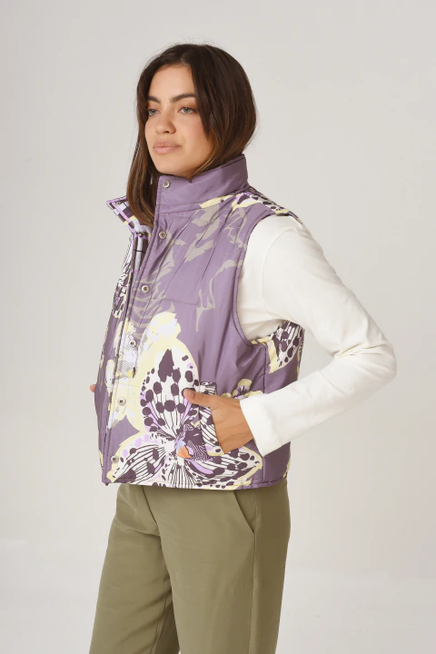 Chaleco Guernica Chicharrita Grey/Tartán Oliva (REVERSIBLE)