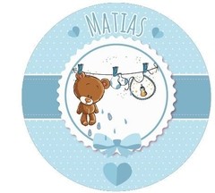 Stickers Nacimiento nene / osito (STK0370)