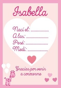 Tarjeta Jirafa Rosa (TRJSF0054)