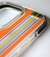 Funda Rayada Naranja con refuerzo Antishock para iPhone 14 Pro.
