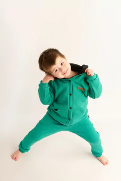 Campera frisa COCO verde trebol - tienda online