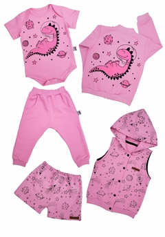 Chaleco rústico GALAXIA rosa candy (solo 6m- 9m) - Pequeño amor
