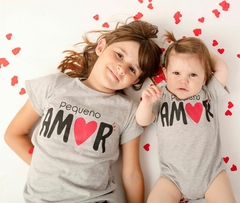 Remera PEQUEÑO AMOR gris melange niños - comprar online