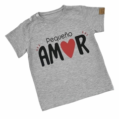 Remera PEQUEÑO AMOR gris melange niños - tienda online