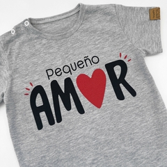 Imagen de Remera PEQUEÑO AMOR gris melange niños