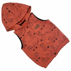 Chaleco frisa ZORRITOS full print orange