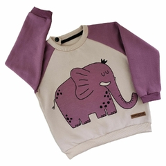 Buzo frisa elefante COMBINADO uva (solo 2a- 8a)