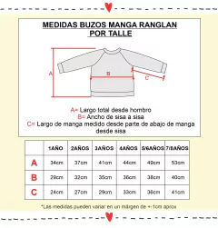Imagen de Buzo rústico MANGA RANGLAN base AZUL FRANCIA (solo 2a)