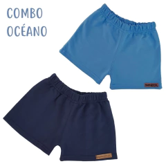 SHORT COMBO x2 OCÉANO (marino + azul stone) - comprar online
