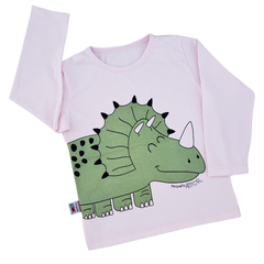 Remera DINO LATERAL rosa - comprar online