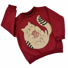 Buzo GATO BORDÓ - comprar online