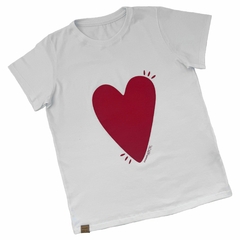 Remera CORAZÓN blanca adulto - tienda online