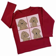 Remera PERRITOS bordó - comprar online