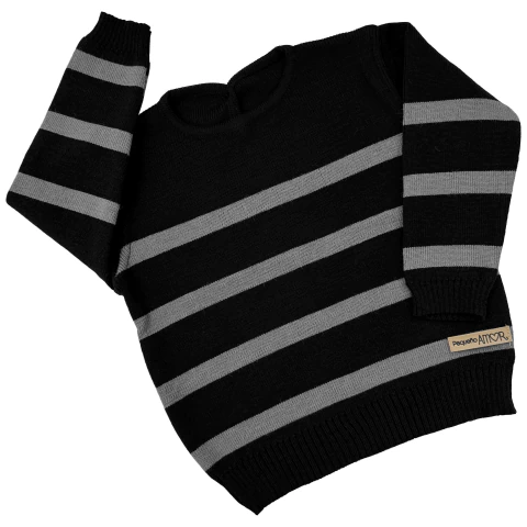SWEATER rayas NEGRO-GRIS - comprar online