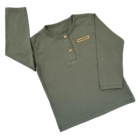 Remera BOTON manga larga verde pradera - comprar online