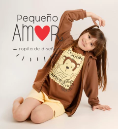 Campera rustico MONO ESTAMPILLA moca