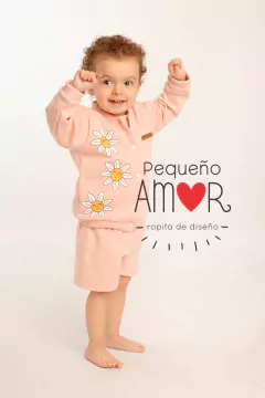 Bomber rústico MARGARITAS salmonet - Pequeño amor