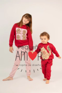 Pantalón jogger FRISA BORDÓ - Pequeño amor