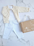 Ajuar Conjunto Bebe Rayado Celeste y Natural