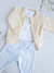 Ajuar Conjunto Bebe Rayado Celeste y Natural - comprar online