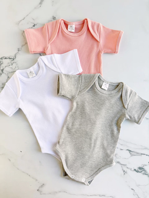 Pack 3 Bodys Morley M/C Rosa - comprar online