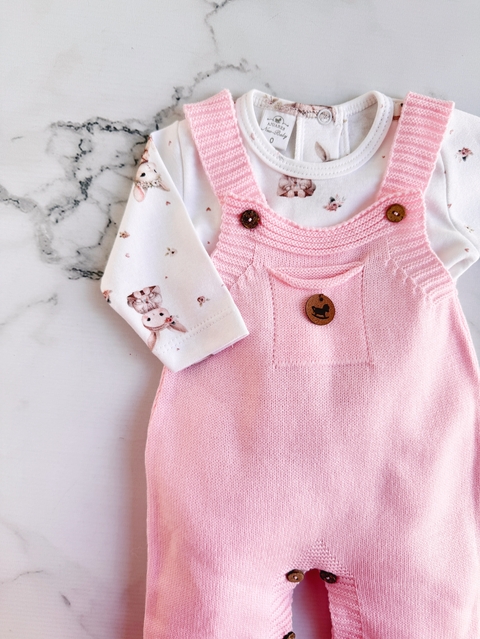 Conjunto Enterito Tejido Rosa y Body Coneja Suki - comprar online