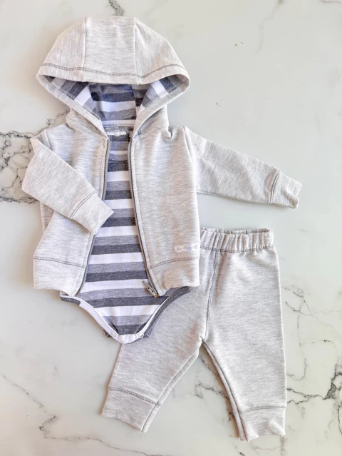 Conjunto Soft Rayado Gris Grueso - comprar online