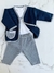 Conjunto de Saco, Pantalón y Body Rayado Azul - comprar online