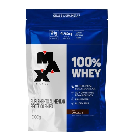 REFIL 100% WHEY 900G - MAX TITANIUM - comprar online