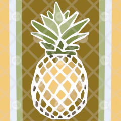 TELA ESTAMPADA DISEÑO ANANA | FORMATO 40x40 CM - comprar online