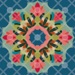 TELA ESTAMPADA PARA BORDAR | DISEÑO CAMERUN | FORMATO 80x80 cm - comprar online