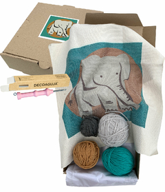 KIT DE BORDADO ELEFANTE | 30x30 CM - Mercado de Haciendo