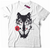 Remera Lobo Negro y Rosa Roja CA95 - comprar online